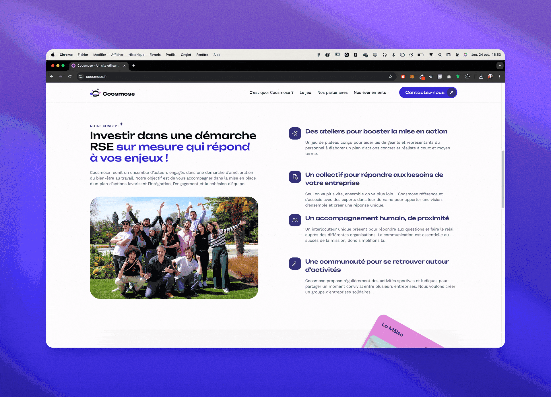 Projet de refonte web pour la startup Coosmose